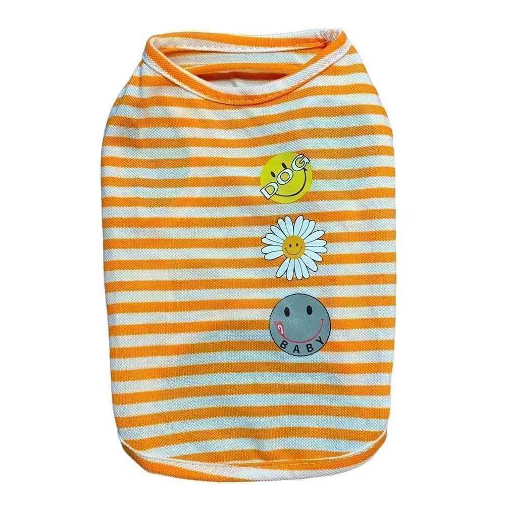 Striped Daisy Flower Dog Shirt